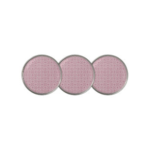 Pink White Geometric Seamless Pattern Golf Ball Marker