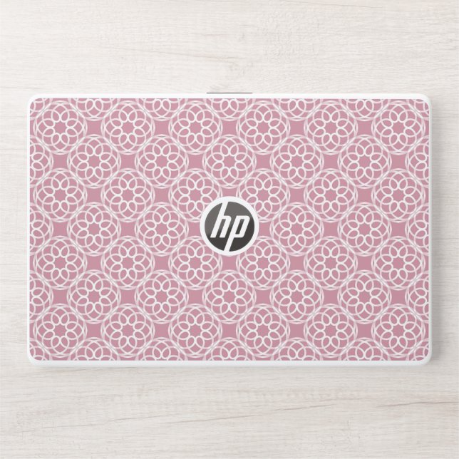 Pink White Geometric Seamless Pattern HP Laptop Skin (Front)