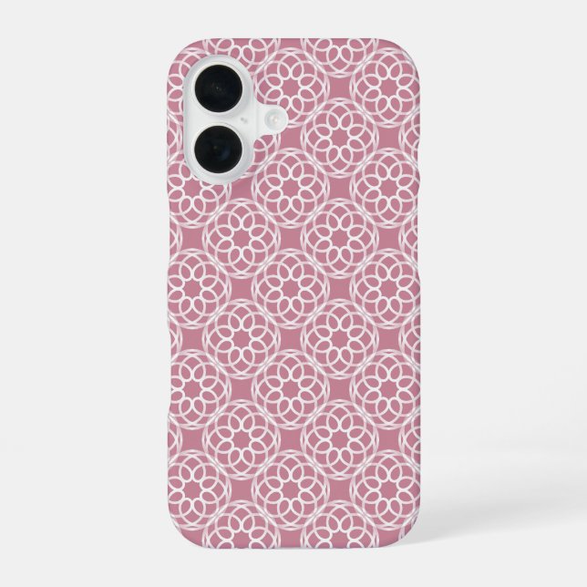 Pink White Geometric Seamless Pattern Iphone Case (Back)