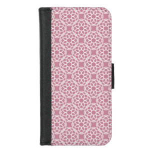 Pink White Geometric Seamless Pattern iPhone 8/7 Wallet Case