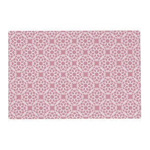 Pink White Geometric Seamless Pattern Laminated Placemat
