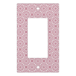 Pink White Geometric Seamless Pattern Light Switch Cover