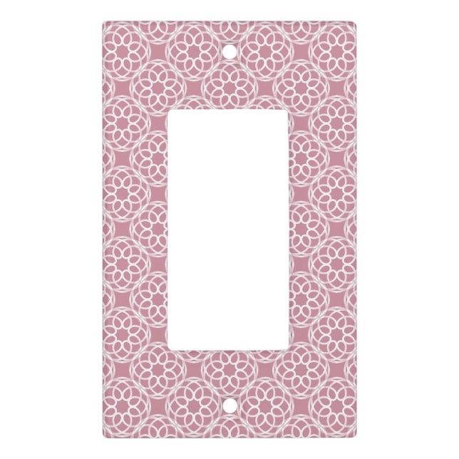 Pink White Geometric Seamless Pattern Light Switch Cover (Front)