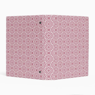Pink White Geometric Seamless Pattern Mini Binder