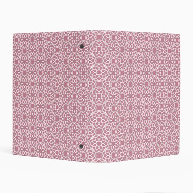 Pink White Geometric Seamless Pattern Mini Binder (Background)
