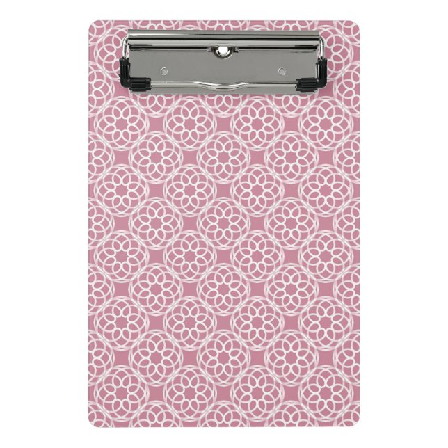 Pink White Geometric Seamless Pattern Mini Clipboard (Front)