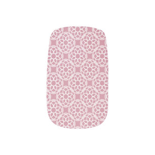 Pink White Geometric Seamless Pattern Minx Nail Art