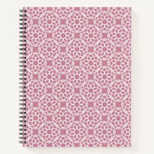 Pink White Geometric Seamless Pattern Notebook