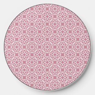 Pink White Geometric Seamless Pattern Wireless Charger
