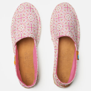 Pink & White Geometric Watercolor Pattern Espadrilles