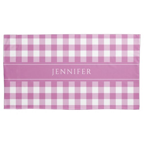 Pink  White Gingham  Farmhouse Pattern Name Pillo Pillow Case