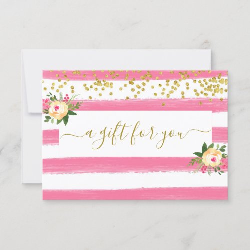 Pink White Glitter Customer Gift Certificate