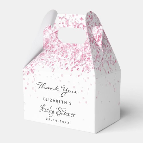 Pink White glitter girl thank you baby shower Favor Boxes