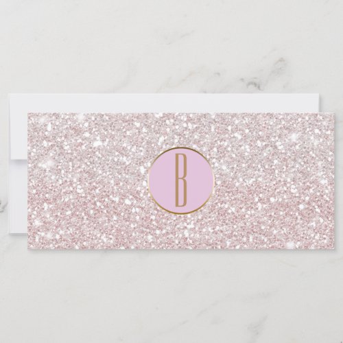 Pink White Glitter Gold Monogram Gift Certificate