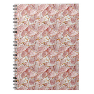 Pink White Gold Glass Elegant Marble Aesthetic Notebook