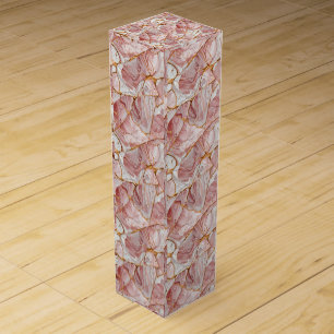 Pink White Gold Glass Elegant Marble Aesthetic Wine Box