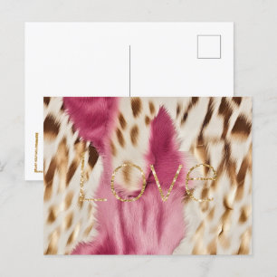 Pink White Gold Southwest Cowgirl Glitter Love Postcard