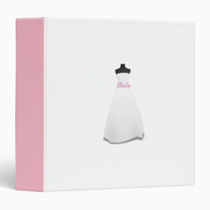 Pink & White Gown Wedding Album Dress Bride Binder