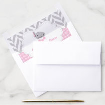 Pink, White Gray Elephant Baby Girl Envelope Liner