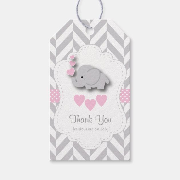 Personalised Baby Shower Tags It's A Girl Gift Favour Thank You Pink Carriage 