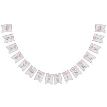 Pink, White Gray Elephant Baby Sprinkle Bunting Flags