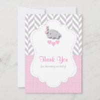 Pink, White Gray 🐘 Elephant Thank You