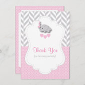 Pink, White Gray 🐘 Elephant Thank You (Front/Back)