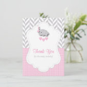 Pink, White Gray 🐘 Elephant Thank You (Standing Front)