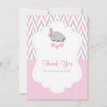 Pink, White Gray Elephant Thank You 2