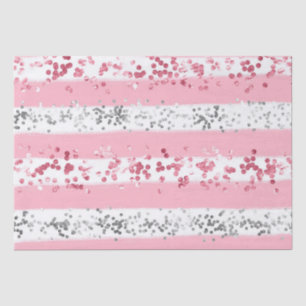 Pink White Gray Glitter Birthday Baby Bridal Show Tissue Paper
