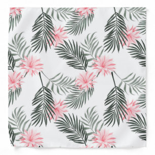 Pink white gray palm tree leaves elegant bandana