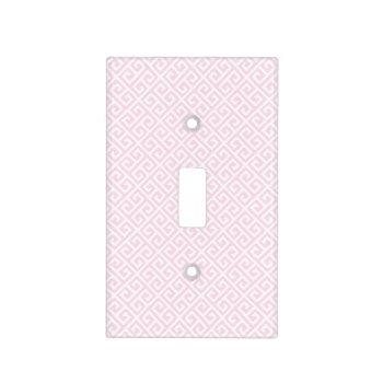 Pink & White Greek Key Light Switch Cover by EnduringMoments at Zazzle
