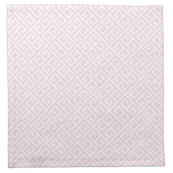 Pink & White Greek Key Pattern Cloth Napkin by EnduringMoments at Zazzle