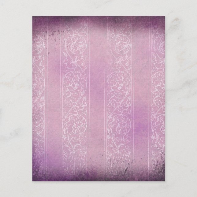 Pink & White Grungy Aged Scrapbook Paper (Front)