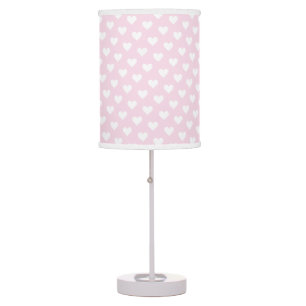 Pink & White Heart Pattern Table Lamp