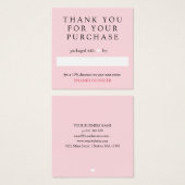 Pink White Heart Thank You For Order (Front & Back)