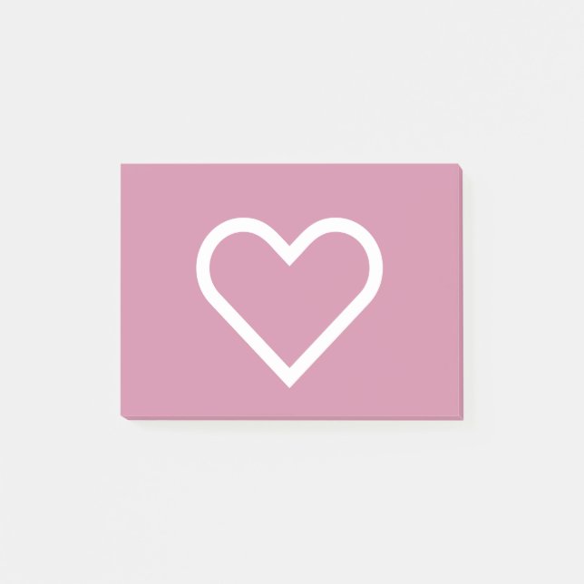 Pink White Heart Valentines Notes (Front)
