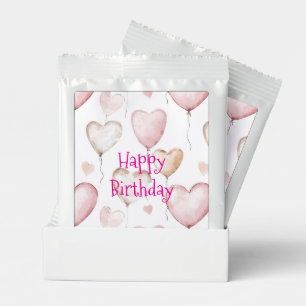 Pink White Hearts Balloons Birthday   Lemonade Drink Mix