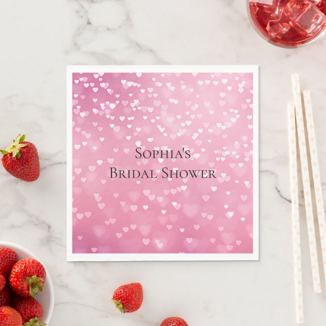 Pink White Hearts Birthday Napkins (Insitu)