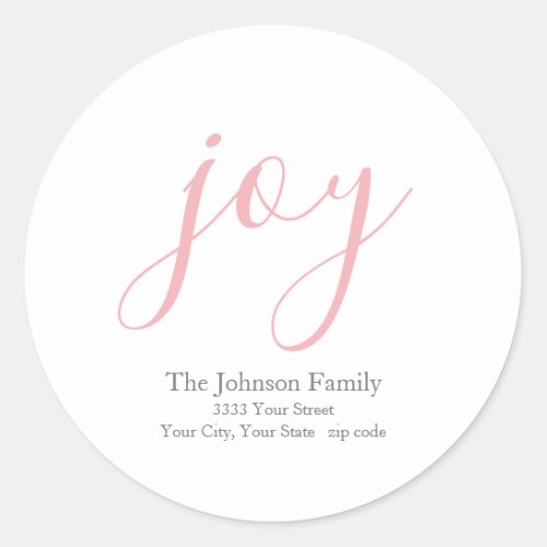 Pink White Holiday Return Address Envelope Seal