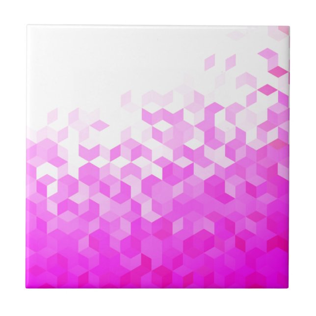 Pink White Honeycomb Ceramic Tile - Modern (Front)