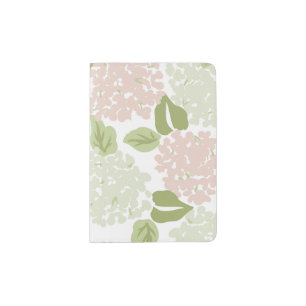 Pink white hydrangea girly grandmillenial floral  passport holder