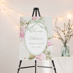 Pink White Hydrangeas Sage Green Bridal Foam Board