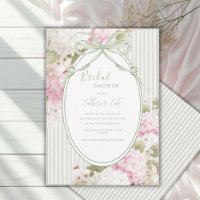 Pink White Hydrangeas Sage Green Bridal Shower