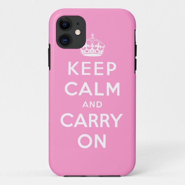 Pink White Keep Calm and Carry On iPhone 5 Case (Back)