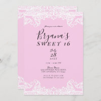 Pink & White Lace Elegant Sweet 16 Party