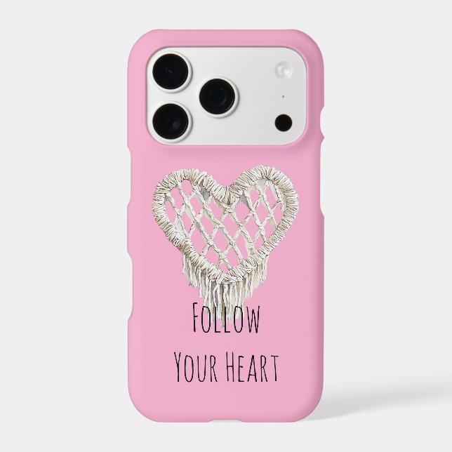 Pink White Laced Heart Case-Mate iPhone Case (Back)
