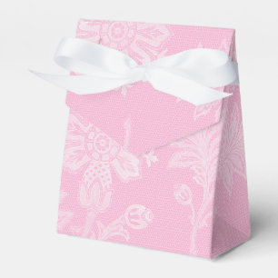 Pink White Lacey Floral Favor Boxes