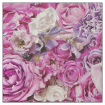 Pink White Lavender Rose Flowers Pattern Fabric