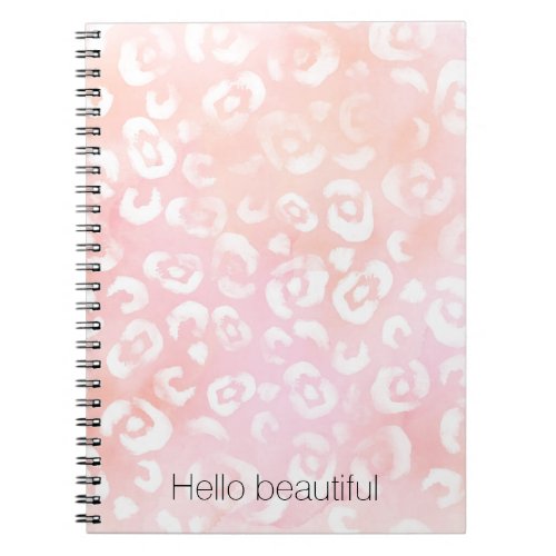 Pink White Leopard Gold Glitter   Notebook